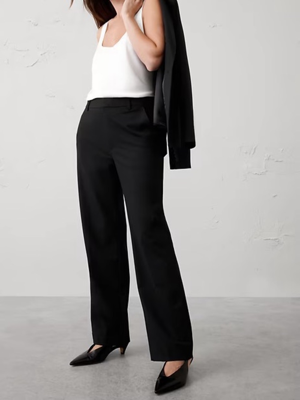 Banana Republic Straight Sculpted Pants Trousers Black Size 2